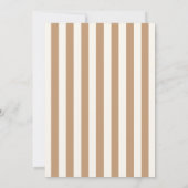 Elegante moderne elfenbeinfarbene gestreifte Hochz Einladung (Rückseite)