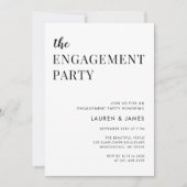 Elegante moderne Engagement-Partei Einladung (Vorderseite)