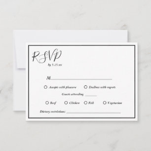 Elegante moderne Ernährungsbeschränkungen Hochzeit RSVP Karte