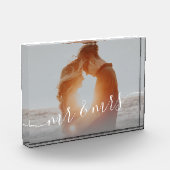 Elegante moderne erste Weihnachten als Mr. & Mrs. Fotoblock (Links)