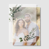 Elegante Moderne Eukalyptus Grüne Goldene Hochzeit Pergament Einladungen (Versatz (Ehepaar))