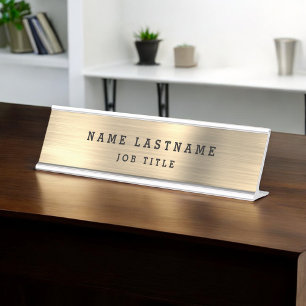 Elegante moderne Executive Gold Professional Schreibtischnamensplakette