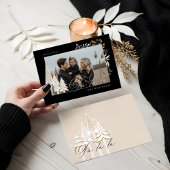 Elegante Moderne Fa La Foto Feiertagskarte