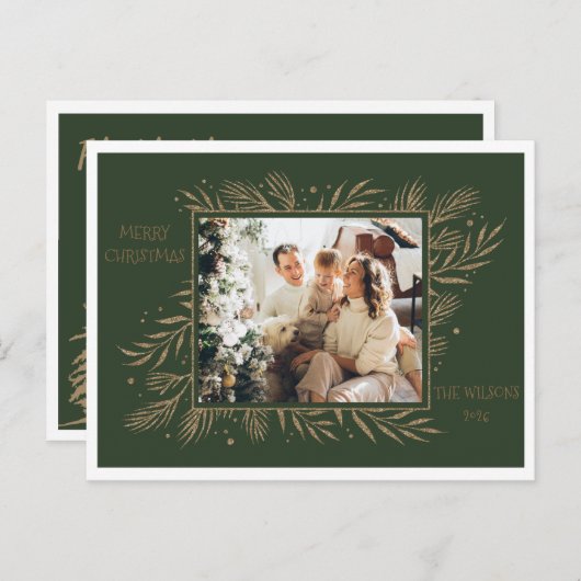 Elegante Moderne Fa La Foto Postkarte (Vorne/Hinten)