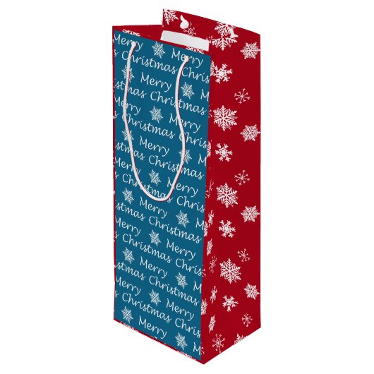 Elegante Moderne Fa. La La La Geschenktüte Für Weinflaschen (Rückseite Schrägansicht)