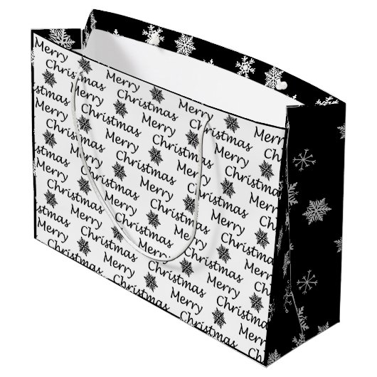 Elegante Moderne Fa. La La La Große Geschenktüte (Rückseite Schrägansicht)