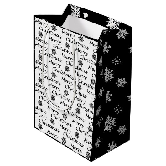 Elegante Moderne Fa. La La La Mittlere Geschenktüte (Rückseite Schrägansicht)