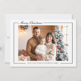 Elegante moderne Familien-Weihnachtskarte Dankeskarte