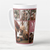 Elegante Moderne Familienfoto Collage Mit Monogram Milchtasse (Linke Ecke)