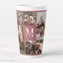 Elegante Moderne Familienfoto Collage Mit Monogram