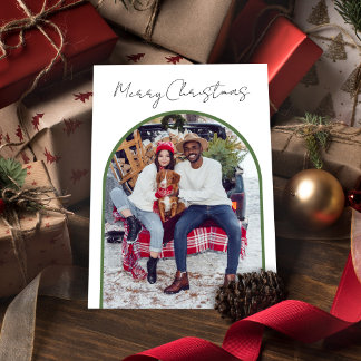 Elegante moderne Familienfoto-Weihnachtsgrüße Feiertagskarte