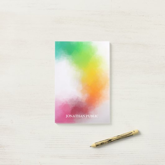 Elegante Moderne Farbenfrohe Blaue Lila Rot Post-it Klebezettel (Auf Schreibtisch)