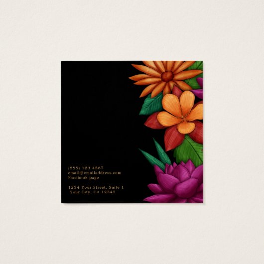 Elegante, moderne, farbenfrohe Blume (Rückseite)