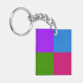 Elegante, moderne, farbenfrohe Geometrie Schlüsselanhänger (Vorderseite links)
