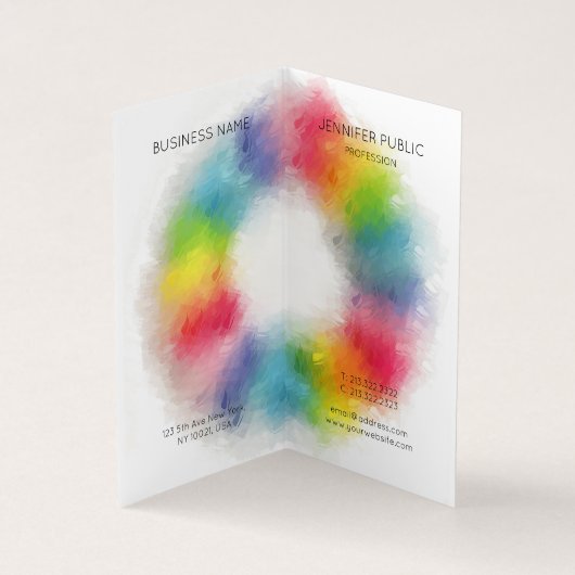 Elegante moderne, farbenfrohe Monogramm-Vorlage Visitenkarten (Innenseite)