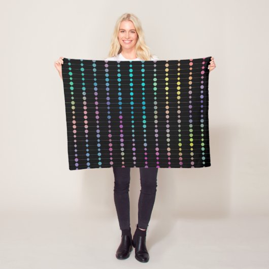 Elegante moderne farbenfrohe Perlen Kreise Dots Mu Fleecedecke (Beispiel)
