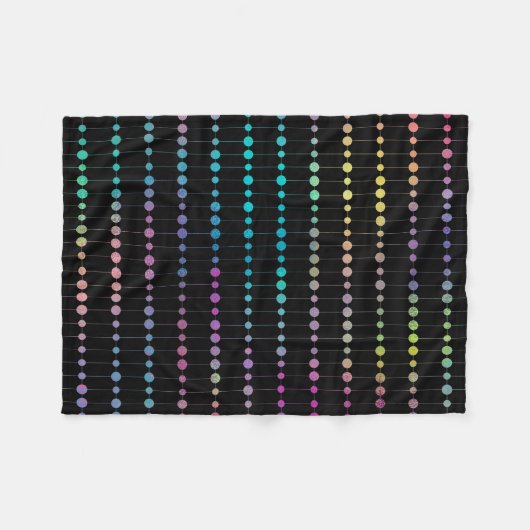 Elegante moderne farbenfrohe Perlen Kreise Dots Mu Fleecedecke (Vorderseite (Horizontal))