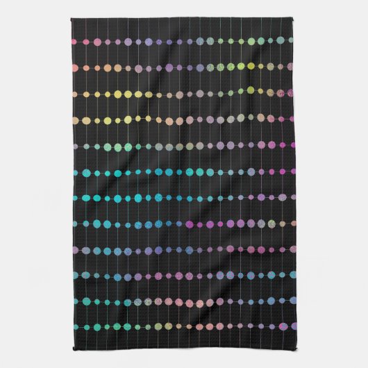 Elegante moderne farbenfrohe Perlen Kreise Dots Mu Geschirrtuch (Vertikal)