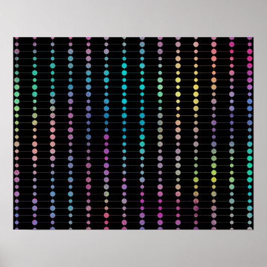 Elegante moderne farbenfrohe Perlen Kreise Dots Mu Poster (Vorne)