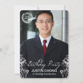 Elegante moderne Farn-Foto-Geburtstags-Einladungen Einladung