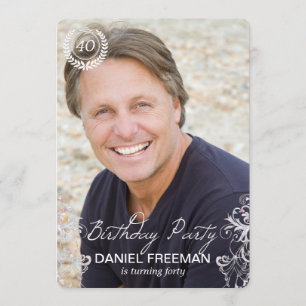 Elegante moderne Farn-Foto-Geburtstags-Einladungen Einladung