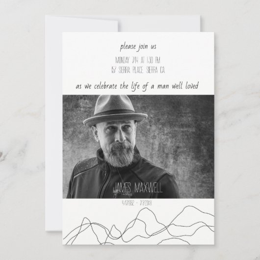 Elegante Moderne Feier zum Leben Einladung (Vorderseite)