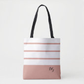 Elegante, moderne, fette Streifen Monogramm-Initia Tasche (Vorderseite)