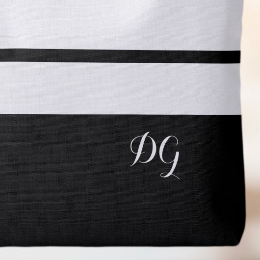 Elegante, moderne, fette Streifen Monogramm-Initia Tasche