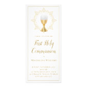 elegante moderne First-Holy-Kommunion-Einladung Werbekarte (Vorne)
