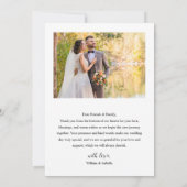 Elegante moderne flache Dankeskarte mit Schrift (Rückseite)