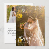 Elegante moderne flache Dankeskarte mit Schrift (Vorne/Hinten)