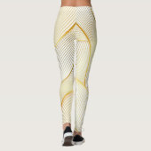 Elegante, moderne Floral Gold White Line Kollektio Leggings (Rückseite)
