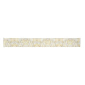 Elegante, moderne Floral Gold White Line Kollektio Satinband (Vorderseite)