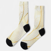 Elegante, moderne Floral Gold White Line Kollektio Socken (Linkes Detail)