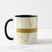Elegante, moderne Floral Gold White Line Kollektio Tasse (Links)