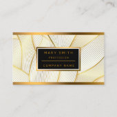 Elegante, moderne Floral Gold White Line Kollektio Visitenkarte (Vorderseite)
