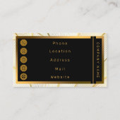 Elegante, moderne Floral Gold White Line Kollektio Visitenkarte (Rückseite)