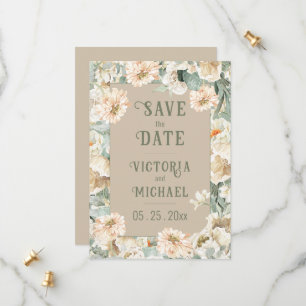 Elegante moderne Floral-Hochzeit Save The Date