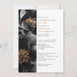 Elegante moderne florale Feier des Lebens Einladung