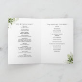 Elegante moderne florale Grün-Hochzeit Programm (Innenseite)