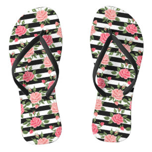 Elegante Moderne florale Rose Flip Flops Badesandalen