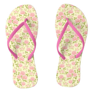 Elegante Moderne florale Rose Flip Flops Badesandalen