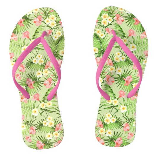 Elegante Moderne florale Rose Flip Flops Badesandalen (Fußbett)
