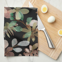 Elegante Moderne, florale Wasserfarbe Schwarz