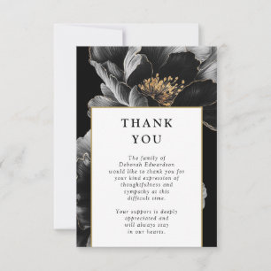 Elegante moderne Floralfeier des Lebens Begräbnis Dankeskarte