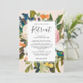 Elegante moderne Florals Ladys'Retreat Elfenbeinkü Einladung (Stehend Vorderseite)