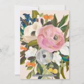 Elegante moderne Florals Ladys'Retreat Elfenbeinkü Einladung (Rückseite)