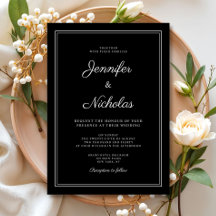 Elegante moderne formale Schwarze Schrift Hochzeit