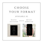 Elegante moderne formale Schwarze Schrift Hochzeit Einladung