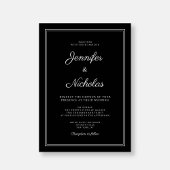 Elegante moderne formale Schwarze Schrift Hochzeit Einladung